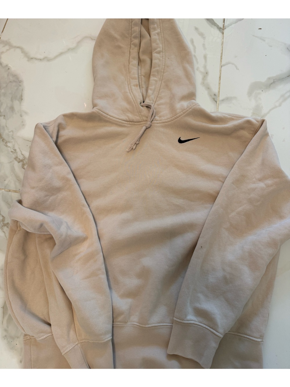 Nike Beige Hoodie with Black Swoosh